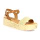 Eva frutos Nu pieds cuir velours beige