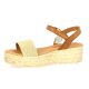 Eva frutos Nu pieds cuir velours beige