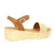 Eva frutos Nu pieds cuir velours beige