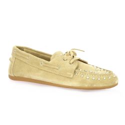 Reqins Mocassins cuir velours beige