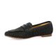 Coco abricot Mocassins cuir tresse noir