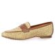 Coco abricot Mocassins cuir tresse marron
