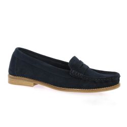 Exit Mocassins cuir velours marine