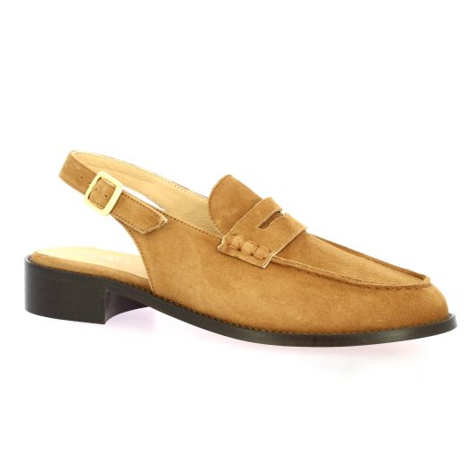 Vidi studio Mocassins cuir velours cognac