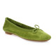 Reqins Ballerines cuir velours vert mousse