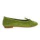 Reqins Ballerines cuir velours vert mousse