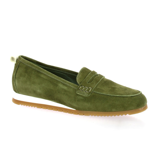 Reqins Mocassins cuir velours olive