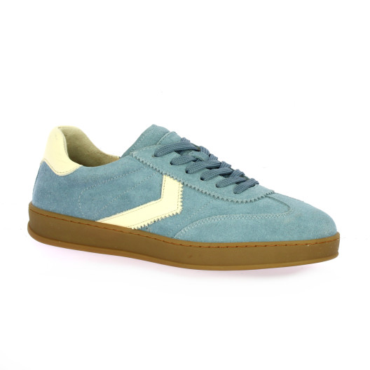 Step Baskets cuir velours bleu