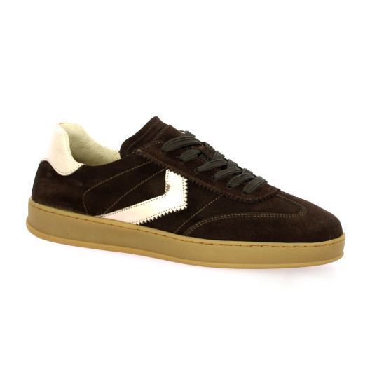 Step Baskets cuir velours marron