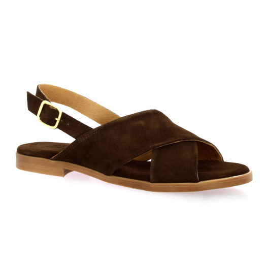 Creator Nu pieds cuir velours marron