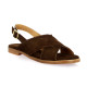 Creator Nu pieds cuir velours marron