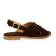 Creator Nu pieds cuir velours marron