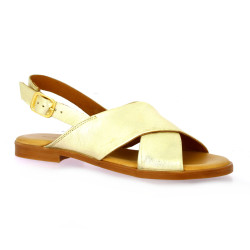 Creator Nu pieds cuir laminé platine