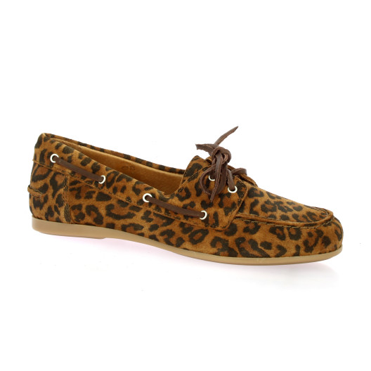 Creator Mocassins cuir velours leopard