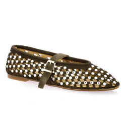 Mimmu Ballerines cuir velours marron