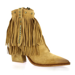 Mimmu Boots cuir velours cognac