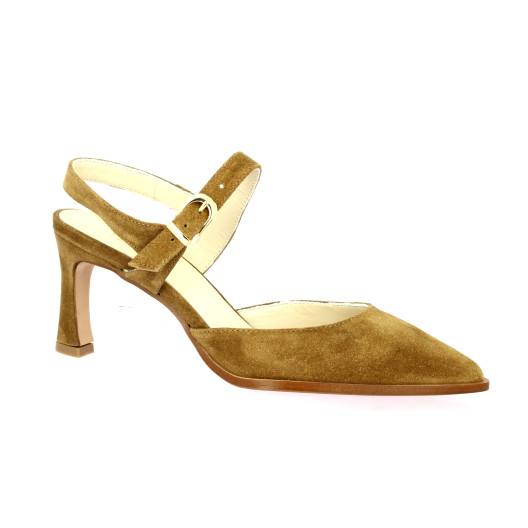 Longtime Escarpins cuir velours camel