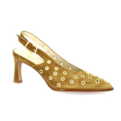 Longtime Escarpins cuir velours camel