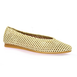 Impact Ballerines cuir laminé platine