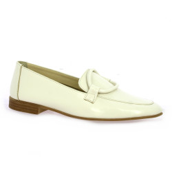 Coco abricot Mocassins cuir vernis ecru