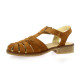Pao Nu pieds cuir velours cognac