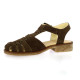 Pao Nu pieds cuir velours marron