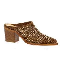Spaziozero Mules cuir cognac