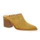 Spaziozero Mules cuir velours cognac