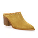 Spaziozero Mules cuir velours cognac