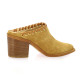 Spaziozero Mules cuir velours cognac