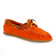 Pao Mocassins cuir velours orange