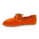 Pao Mocassins cuir velours orange