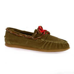 Pao Mocassins cuir velours camel