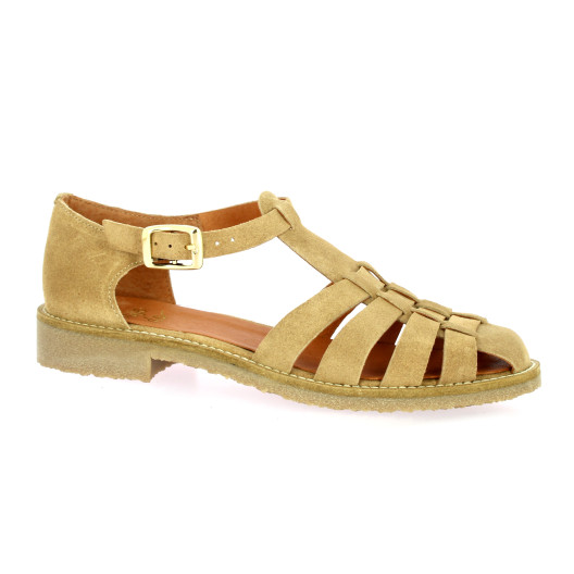 We do Nu pieds cuir velours beige