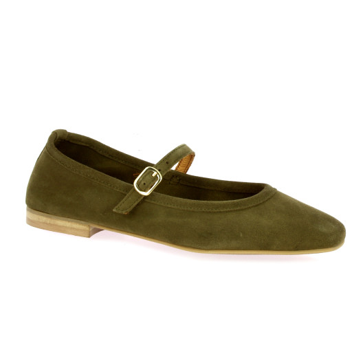 We do Ballerines cuir velours kaki