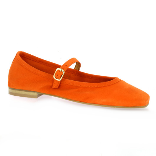 We do Ballerines cuir velours orange