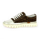 K.mary Baskets cuir velours leopard