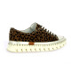 K.mary Baskets cuir velours leopard