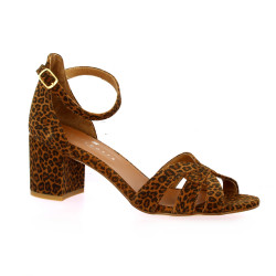 Costa Escarpins cuir velours leopard