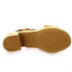 Kaola Nu pieds cuir velours cognac