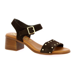 Kaola Nu pieds cuir velours marron