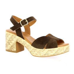 Kaola Nu pieds cuir velours marron