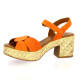 Kaola Nu pieds cuir velours orange