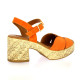 Kaola Nu pieds cuir velours orange