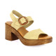 Kaola Nu pieds cuir velours camel