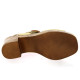 Kaola Nu pieds cuir velours camel