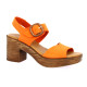 Kaola Nu pieds cuir velours orange