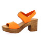 Kaola Nu pieds cuir velours orange