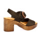 Kaola Nu pieds cuir velours marron