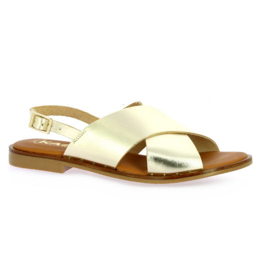 Kaola Nu pieds cuir laminé platine